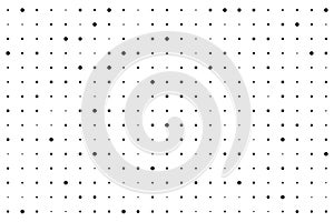Dot grid halftone background. Different sized round points seamless pattern. Abstract monochrome retro texture. Dotty