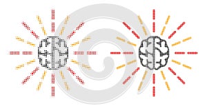 Dot Halftone Brain Shine Icon