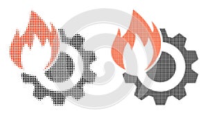 Dot Halftone Hot Gear Icon