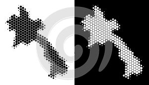 Dotted Halftone Laos Map