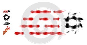 Dot Halftone Rush Circular Saw Icon and Bonus Icons