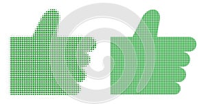 Dot Halftone Thumb Up Icon