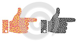 Dot Hand Pointer Right Mosaic Icons