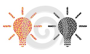 Dot Light Bulb Mosaic Icons