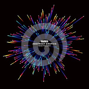 Dot and line consisting of radial abstract graphics.