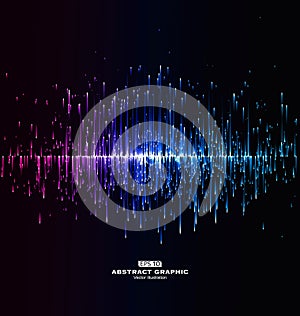 Dot and line consisting of radial abstract graphics.