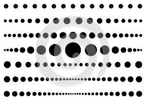 Dot line set. Dotted divider collection. Vector circle lines patterns. Template simple page border. Black graphic design element