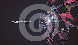 Dot, line and surface consisting of abstract graphics