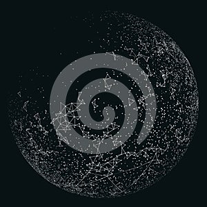 Dot, line and surface consisting of abstract graphics.