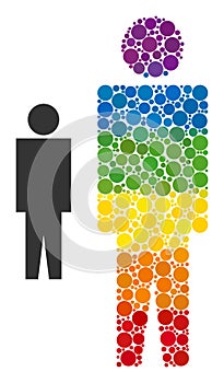 Dot Man Person Composition Icon of LGBT-Colored Spheric Dots photo