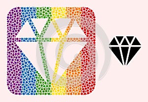 Dot Mosaic Adamant Crystal Subtracted Pictogram for LGBT