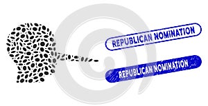Dot Mosaic Liar with Grunge Republican Nomination Stamps