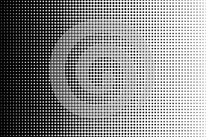 Dot perforation texture. Dots halftone pattern. Faded shade background. Noise gradation. Black pattern isolated on white backgroun photo