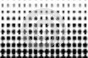 Dot perforation texture. Dots halftone pattern. Faded shade background. Noise gradation. Black pattern isolated on white backgroun