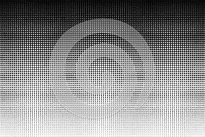 Dot perforation texture. Dots halftone pattern. Faded shade background. Noise gradation border. Black pattern isolated on white ba