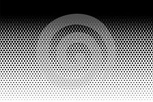 Dot perforation texture. Dots halftone seamless pattern. Fade shade background. Noise gradation border. Black screentone diffuse b photo