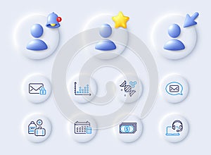 Dot plot, Add handbag and Consult line icons. For web app, printing. Vector