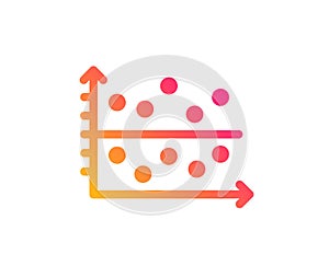 Dot plot graph icon. Presentation chart sign. Vector