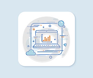 Dot plot graph line icon. Presentation chart sign. Vector