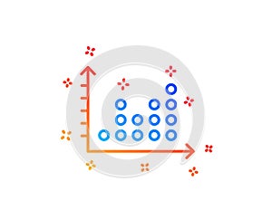 Dot plot graph line icon. Presentation chart sign. Vector