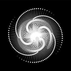 Dot spiral cycles sound wave