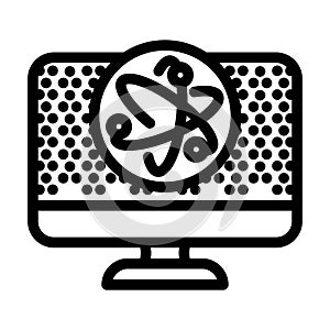 dot technology quantum line icon vector illustration