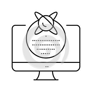dot technology quantum line icon vector illustration