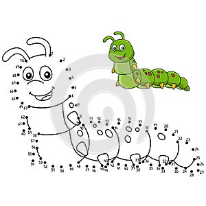 Dot to Dot Caterpillar Coloring Page for Kids