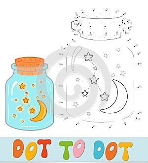 Dot to dot Christmas puzzle. Connect dots game. Christmas decoration vector illustration