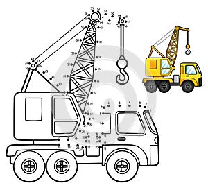 Dot to Dot Crane Isolated Coloring Page for Kids