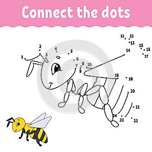 Dot to dot. Draw a line. Handwriting practice. Learning numbers for kids. Education developing worksheet. Activity page. Game for