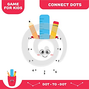 Dot to dot educational game for preschool kids. Activity worksheet. Handwriting practice