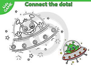 Dot to dot game for children with extraterrestrial
