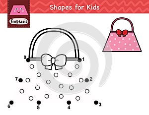 Dot to dot game for kids. Connect the dots and draw a cute bag