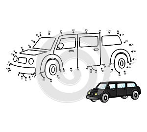 Dot to Dot Limo Isolated Coloring Page for Kids