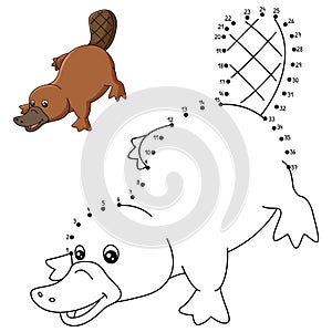 Dot to Dot Platypus Coloring Page for Kids