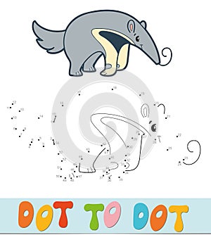 Dot to dot puzzle. Connect dots game. ant-eater vector illustration