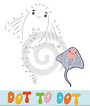 Dot to dot puzzle. Connect dots game. cramp-fish vector illustration