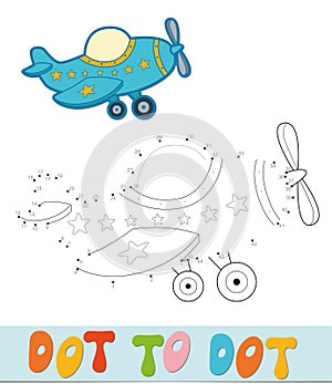 Dot to dot puzzle. Connect dots game. plane vector illustration