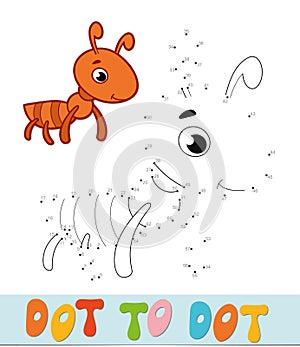Dot to dot puzzle. Connect dots game. ant vector illustration