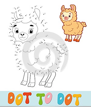 Dot to dot puzzle. Connect dots game. sheep vector illustration