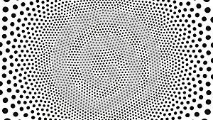 Dot Work Pattern Radial Structure Vector Black White Spotted Abstract Background