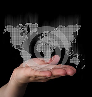 Dot World map business background