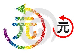 Dot Yuan Refund Composition Icon of LGBT-Colored Round Dots