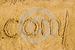 Dotcomslash in sand