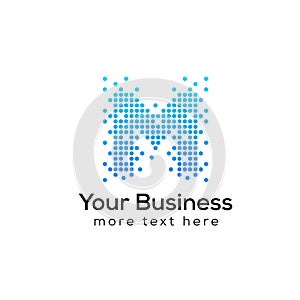 doted Letter m logo design