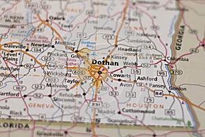 Dothan Alabama on a map