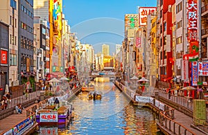 Dotonbori River in Namba, Osaka, Kansai, Japan