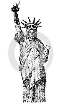Dots design artwork of the Statue of Liberty, New York City, Landmark of the Big Apple