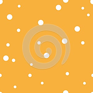 Dotted seamless pattern. White Polka Dot on orange background Background. Vector illustration. Monochrome minimalist graphic